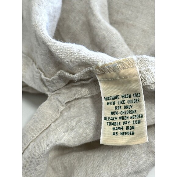 Vintage St John’s Bay Linen Pearl Button Up Blouse Top Size 24W Beige Boho - Picture 9 of 10